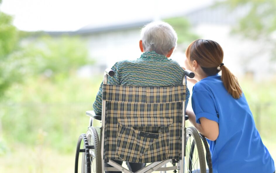 Carer and service user enjoying a quiet relaxing moment together
